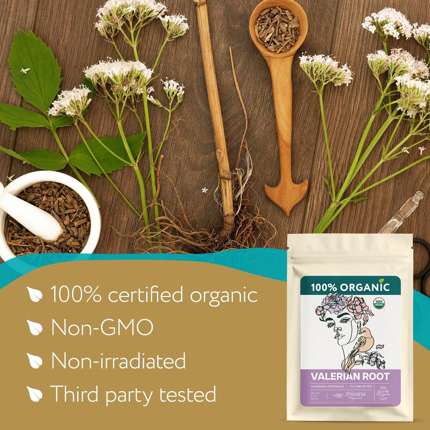 Organic Valerian Root Tea (Pack of 2) - 8 oz
