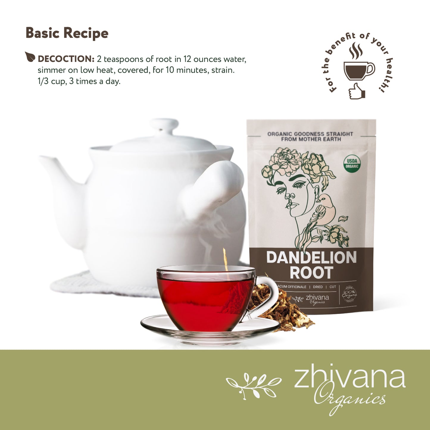 Dandelion Root Dried Cut & Sifted - Zhivana Organics