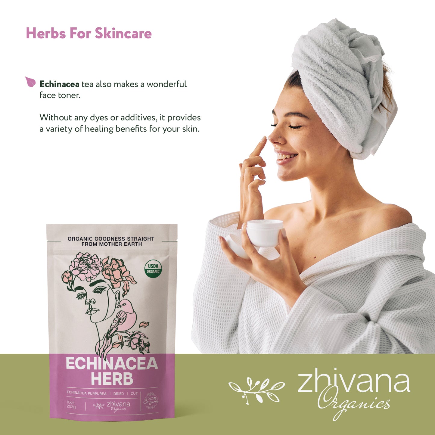 Echinacea Purpurea Herb Dried Cut & Sifted - Zhivana Organics