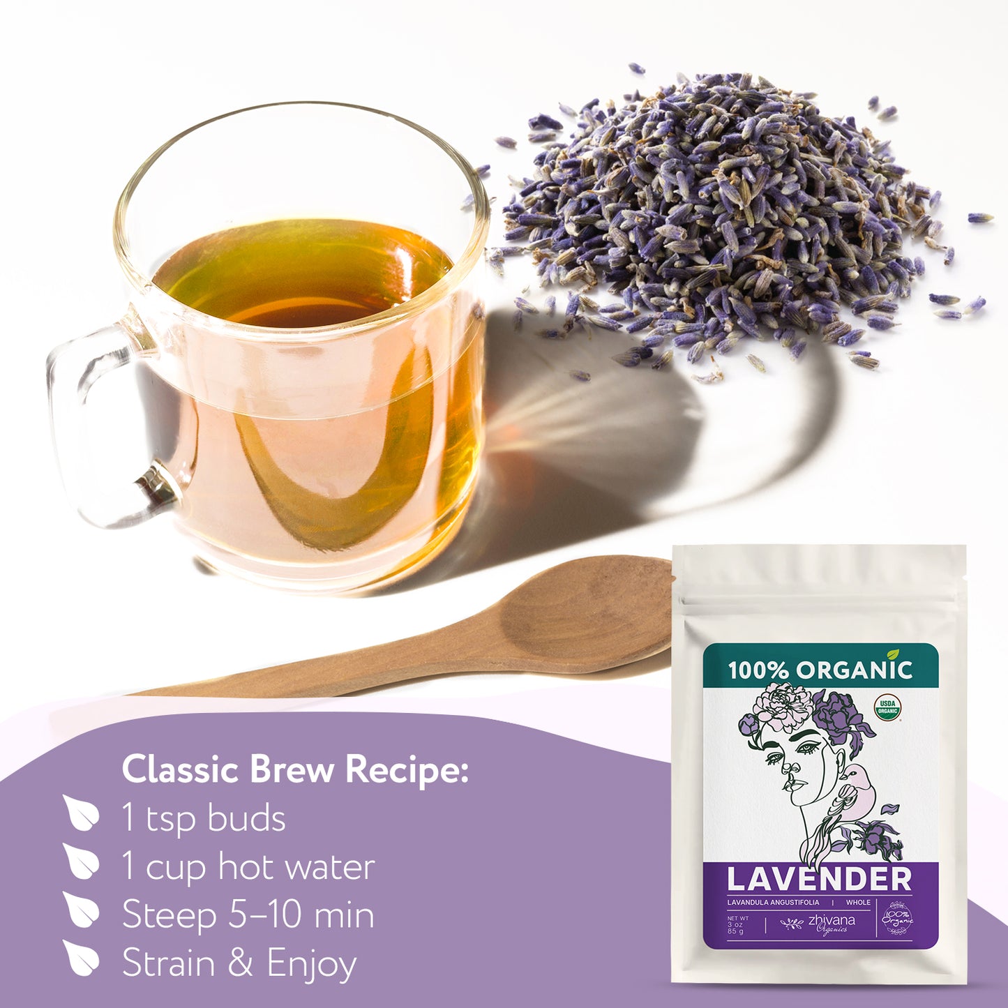 Organic Lavender Buds (Lavandula angustifolia) – 5 lb Bulk - Zhivana Organics
