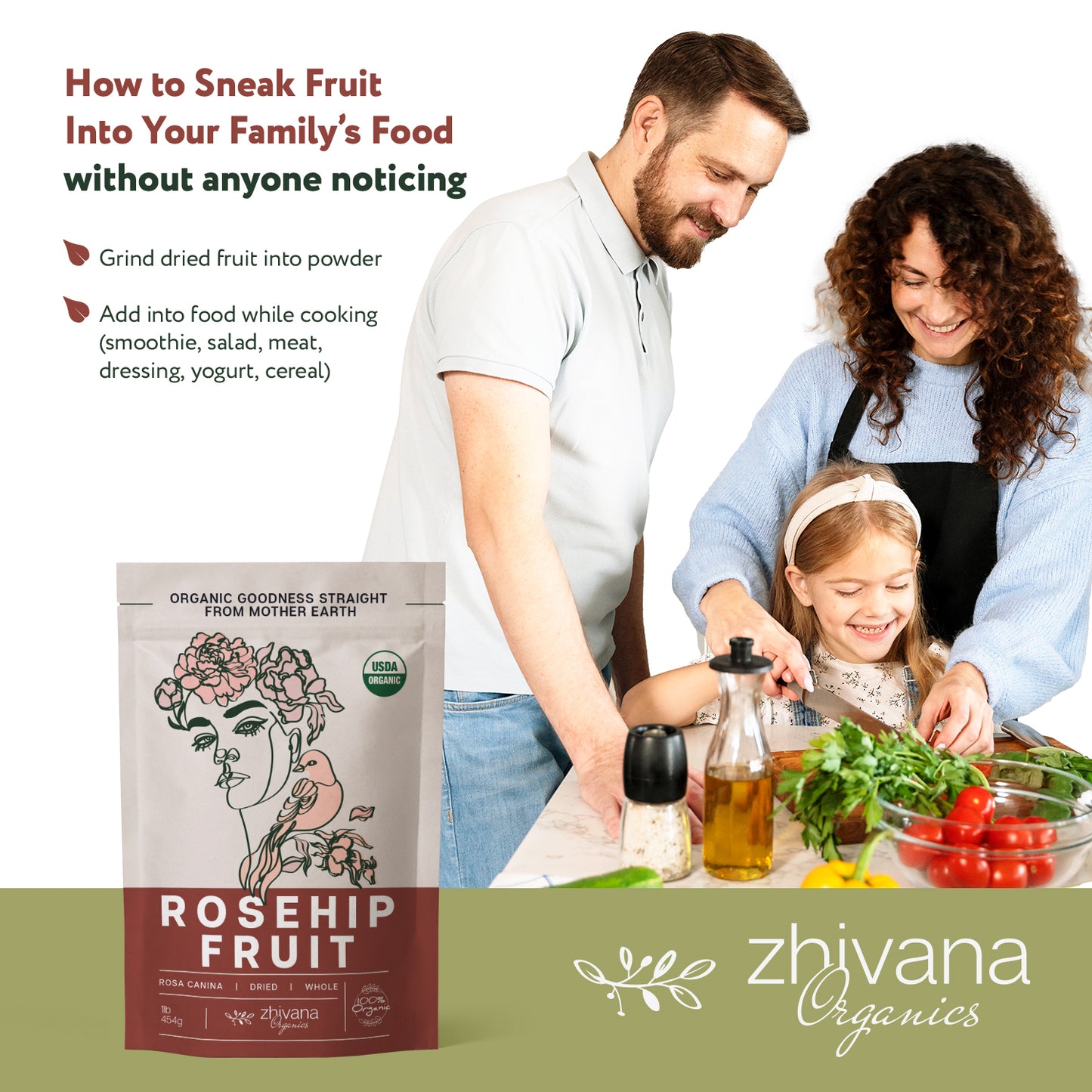 Rosehip Fruit Whole Dried - Zhivana Organics