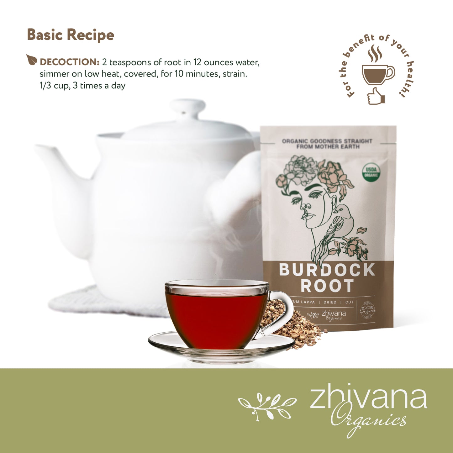 Burdock Root Dried Cut & Sifted - Zhivana Organics