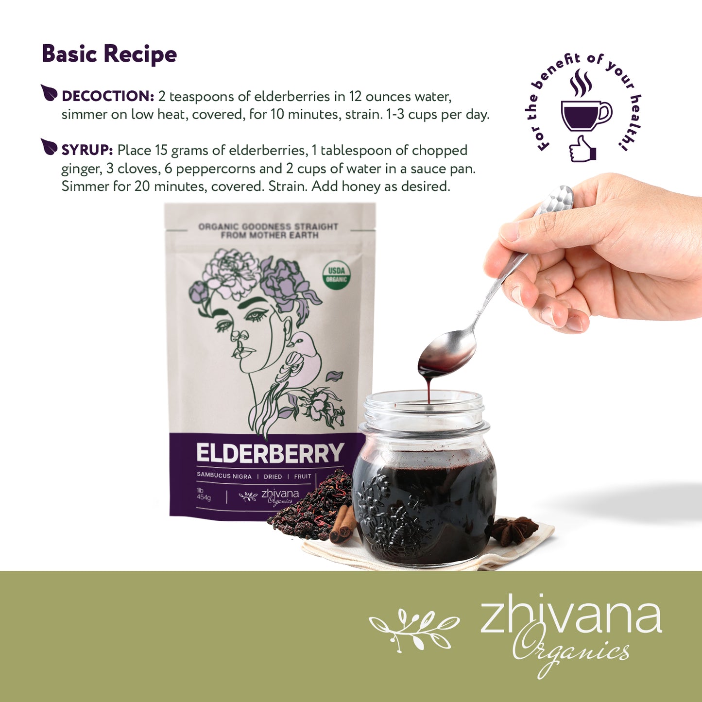 Elderberry Whole Dried - Zhivana Organics