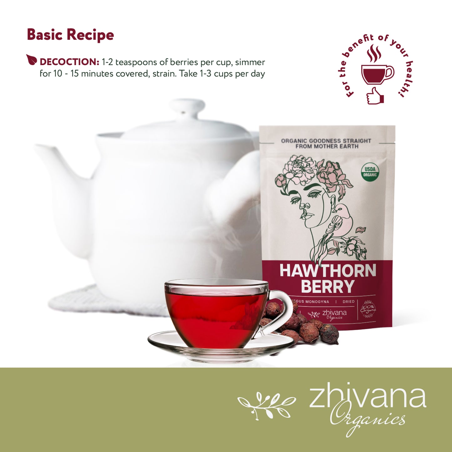 Hawthorn Berry Dried - Zhivana Organics