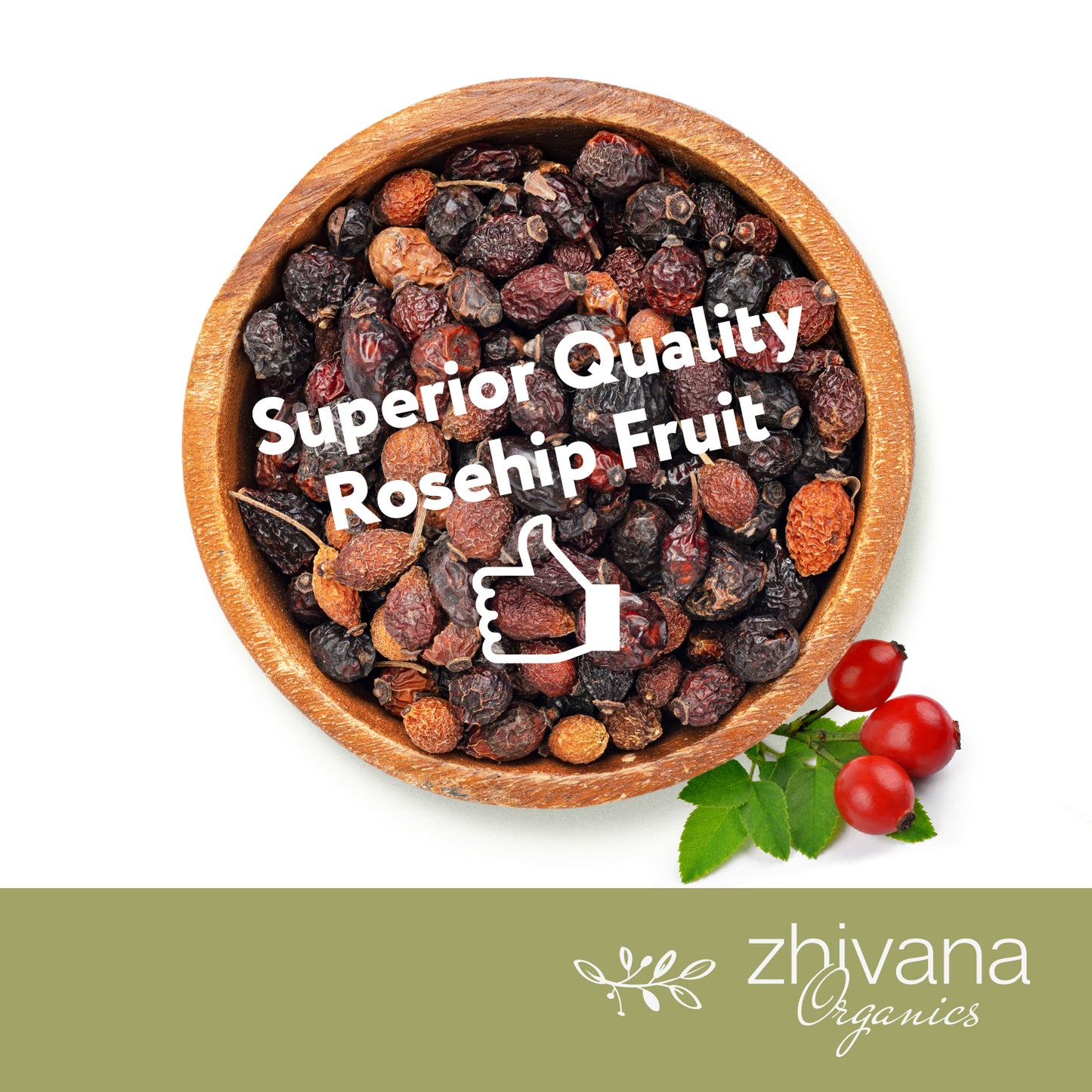 Rosehip Fruit Whole Dried - Zhivana Organics