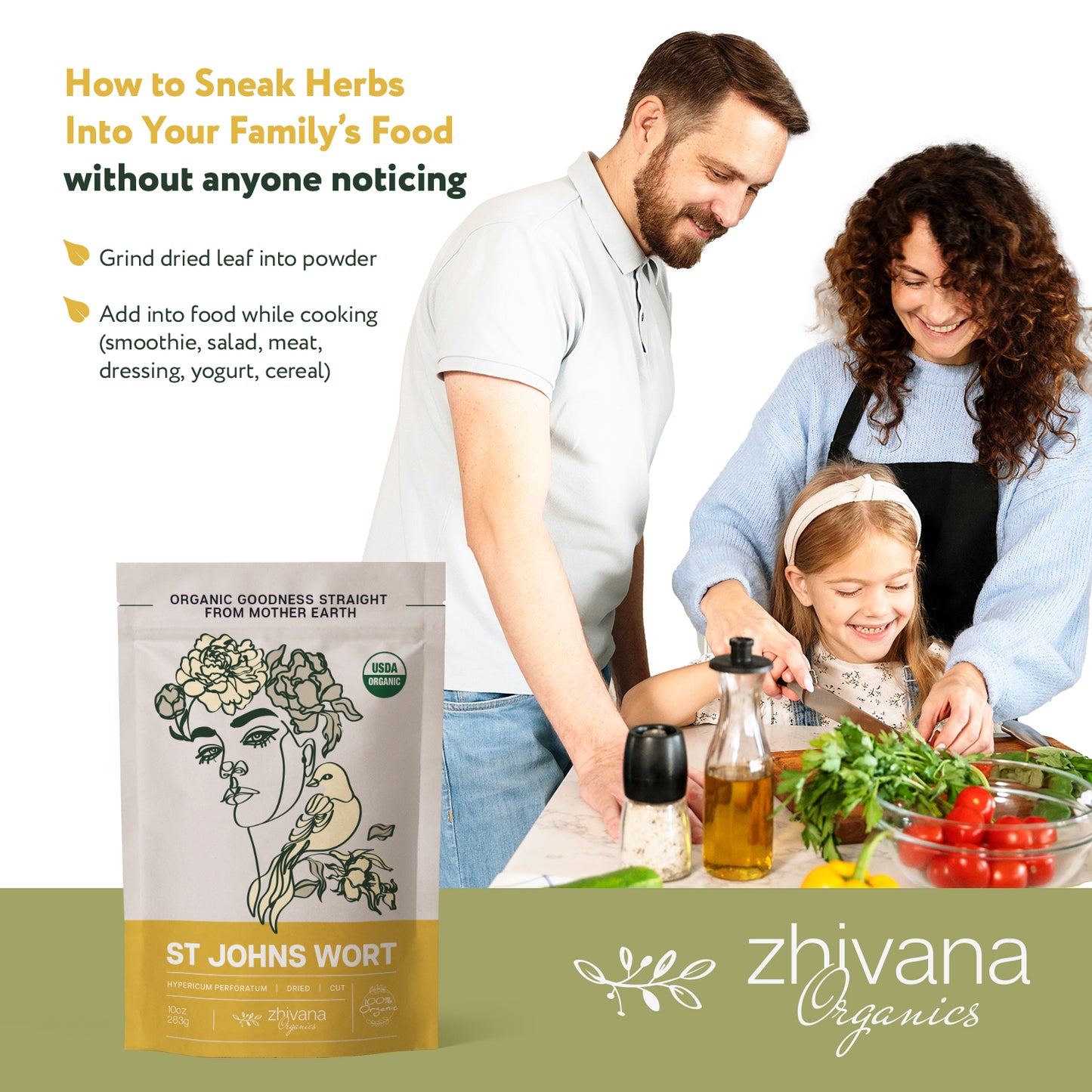 St Johns Wort Dried Cut & Sifted - Zhivana Organics