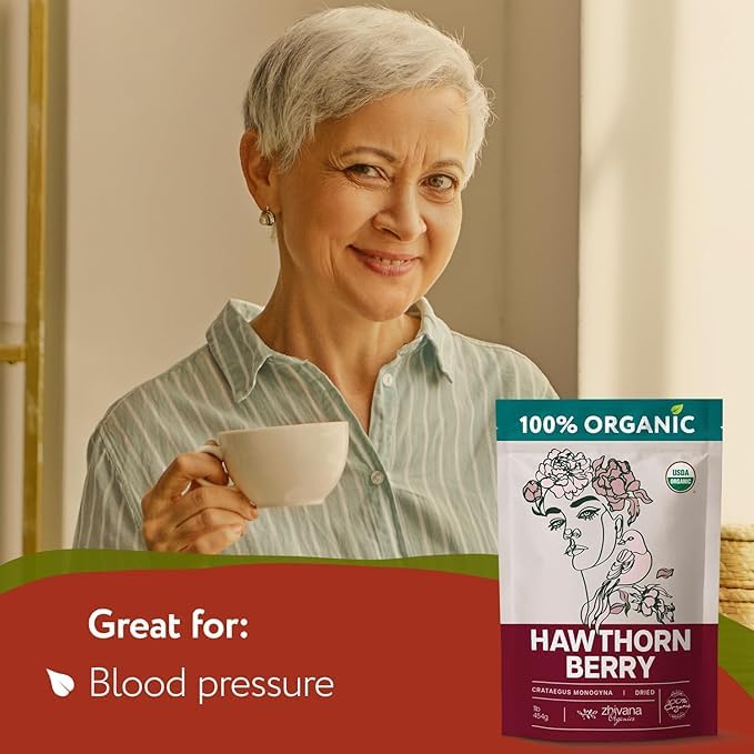 Organic Hawthorn Berry Tea (16oz.) 2 PACK - Zhivana Organics