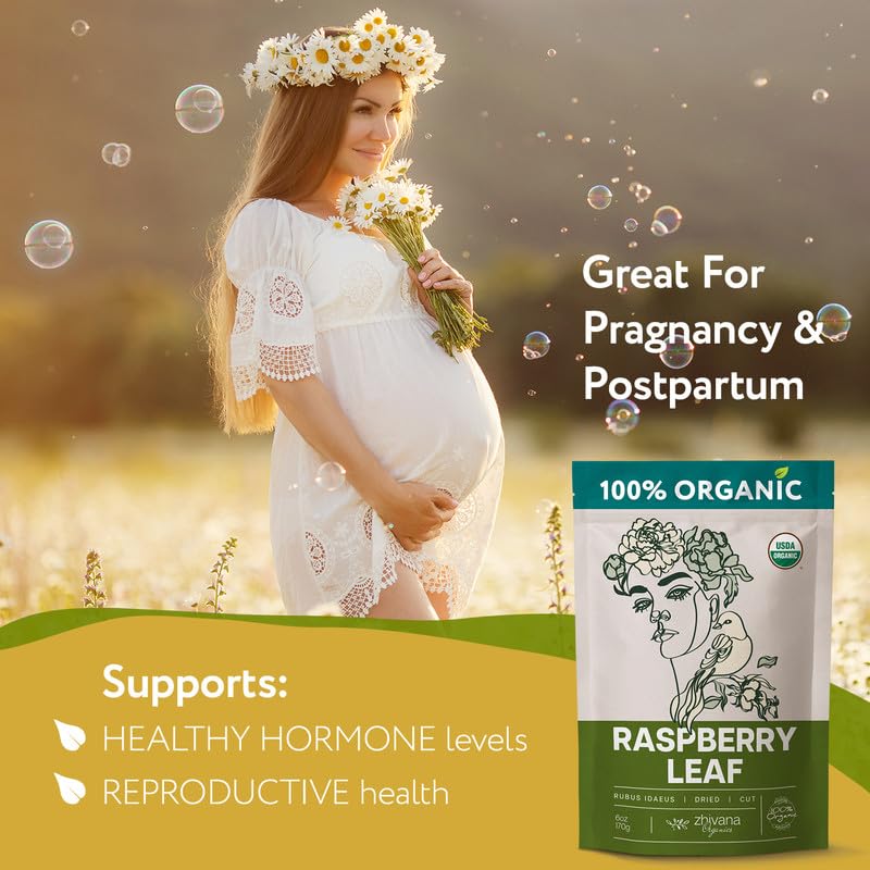 Organic Red Raspberry Leaf Tea Dried Cut & Sifted - 6 oz - Zhivana Organics