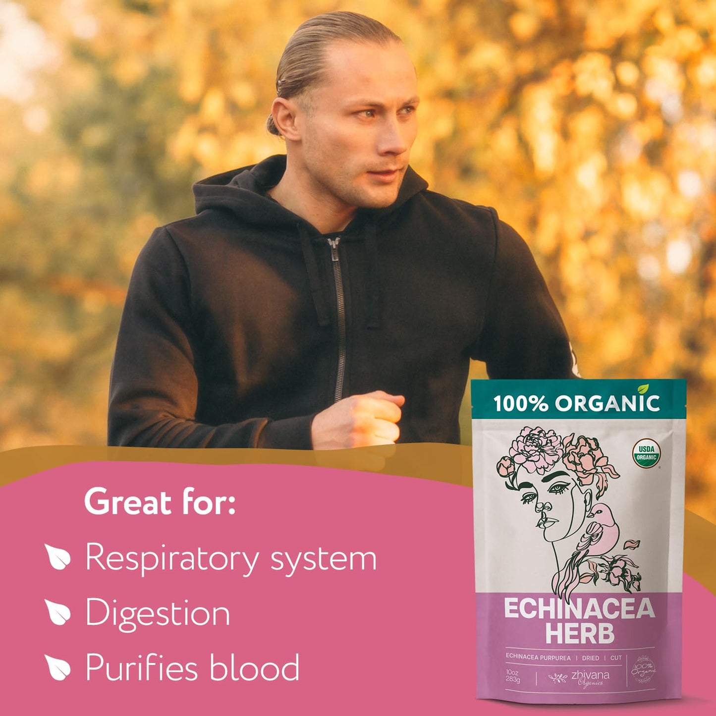 Organic Echinacea Leaf Tea - 5 LB - Zhivana Organics