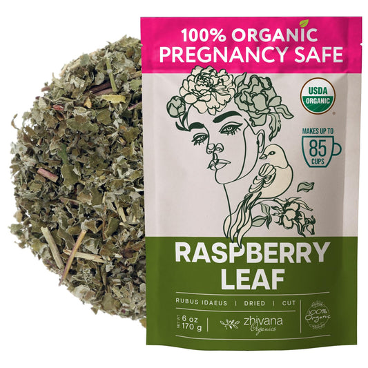 Organic Red Raspberry Leaf Tea Dried Cut & Sifted - 6 oz