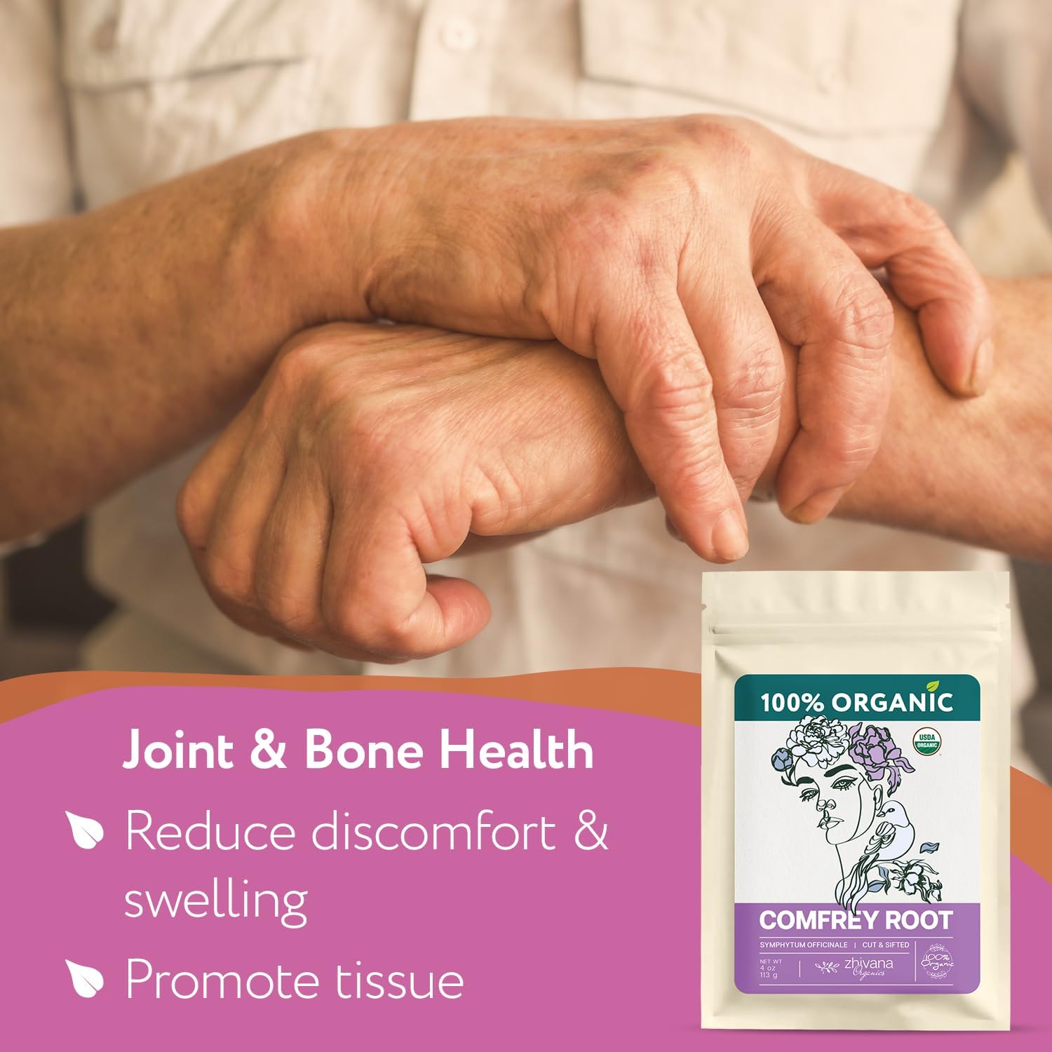 Organic Comfrey Root - 4 oz - Zhivana Organics