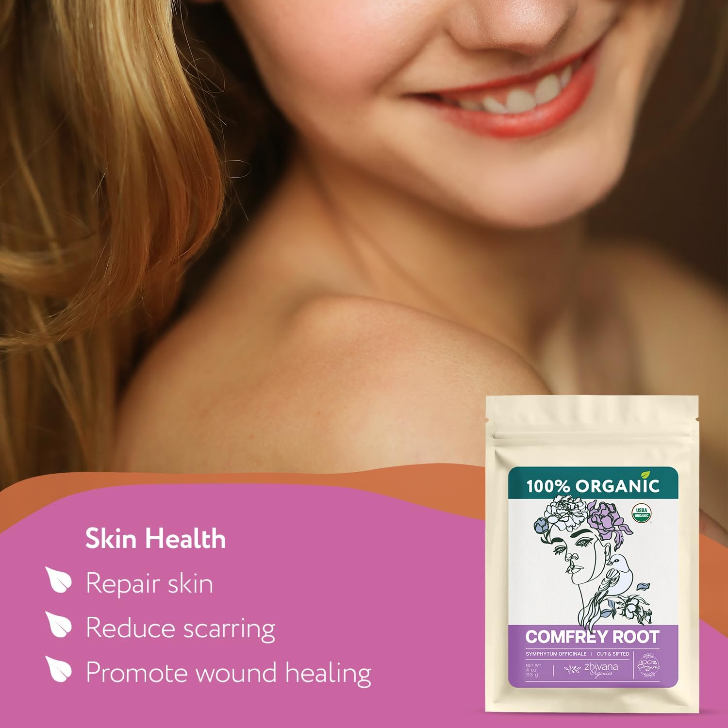 Organic Comfrey Root - 4 oz - Zhivana Organics