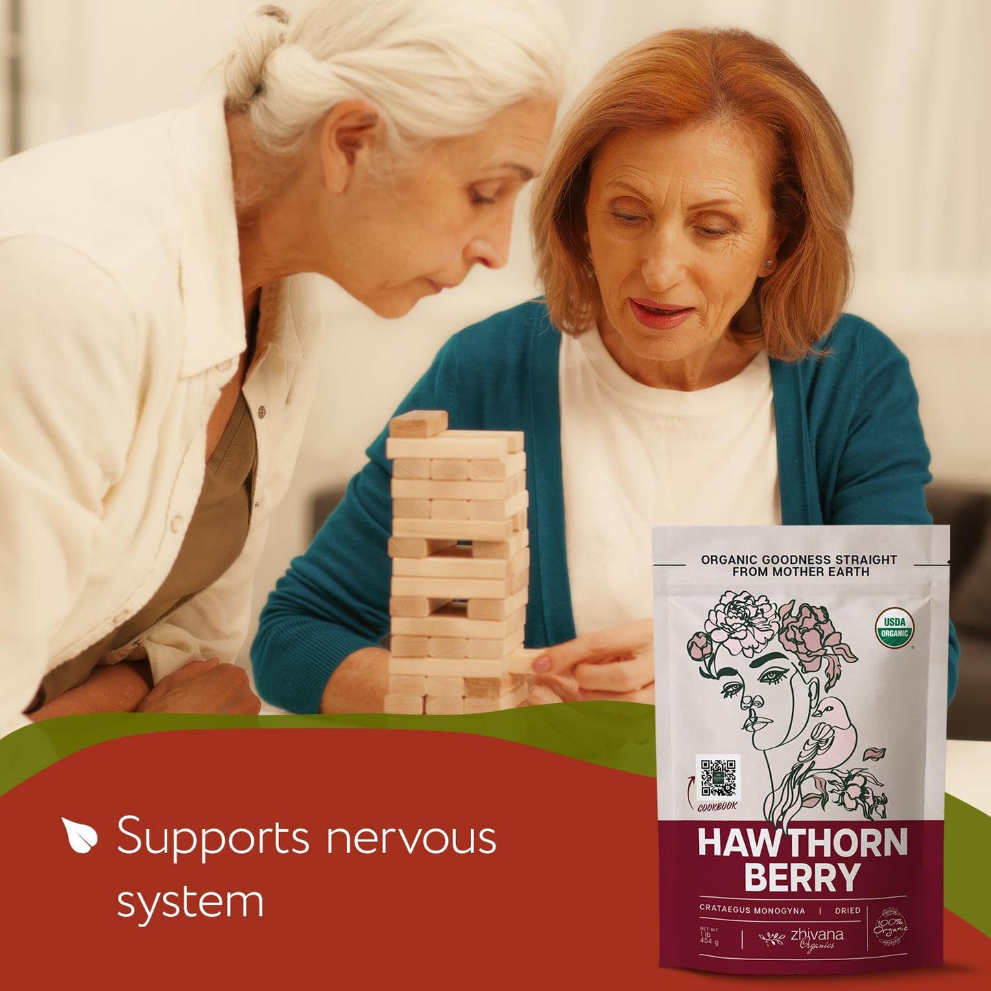 Organic Hawthorn Berry Tea (Pack of 4) - 4 LB