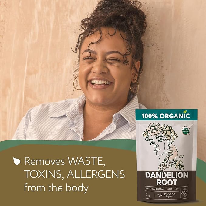 Organic Dandelion Root Dried Cut & Sifted - 4 oz - Zhivana Organics