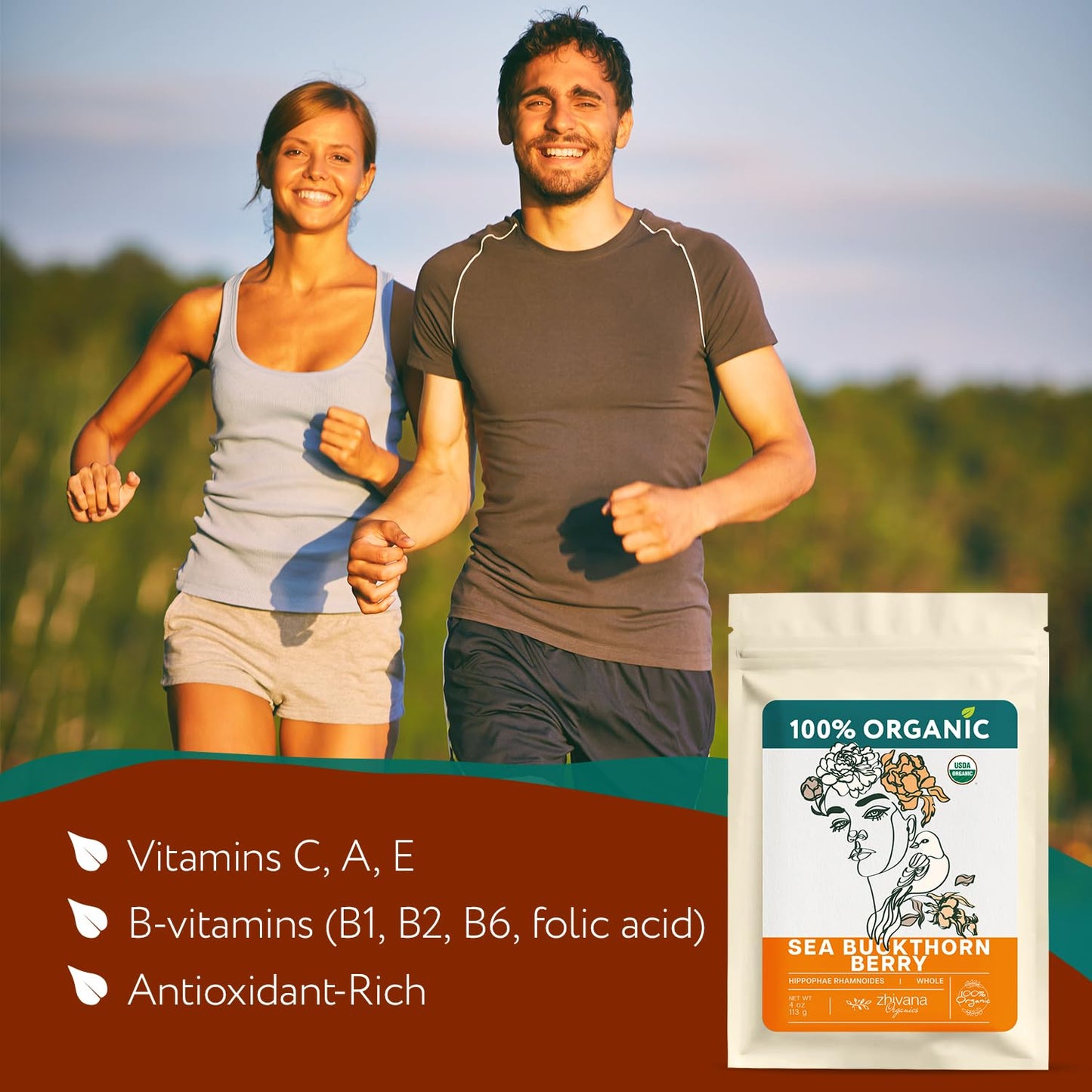 Organic Dried Sea Buckthorn Berry - 4 oz - Zhivana Organics