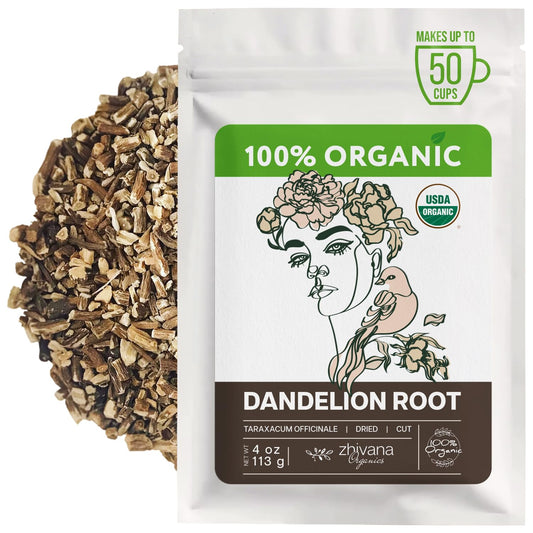 Organic Dandelion Root Dried Cut & Sifted - 4 oz