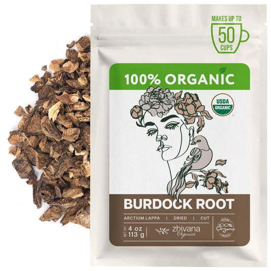 Organic Burdock Root Dried Cut & Sifted - 4 oz