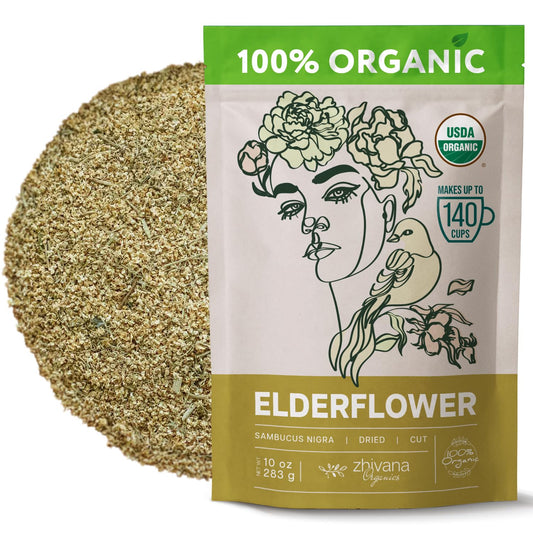 Organic Elderflower Dried Cut & Sifted - 10 oz