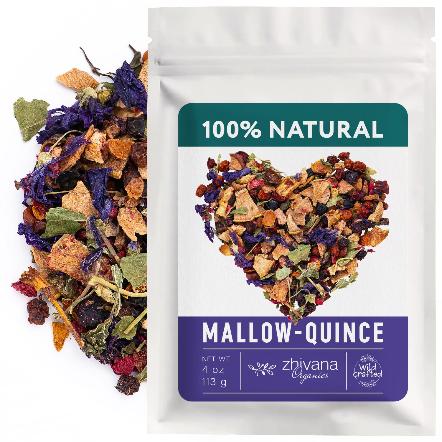 Blue Mallow and Quince Herbal Tea – Loose Leaf Caffeine Free Tea – Flo ...