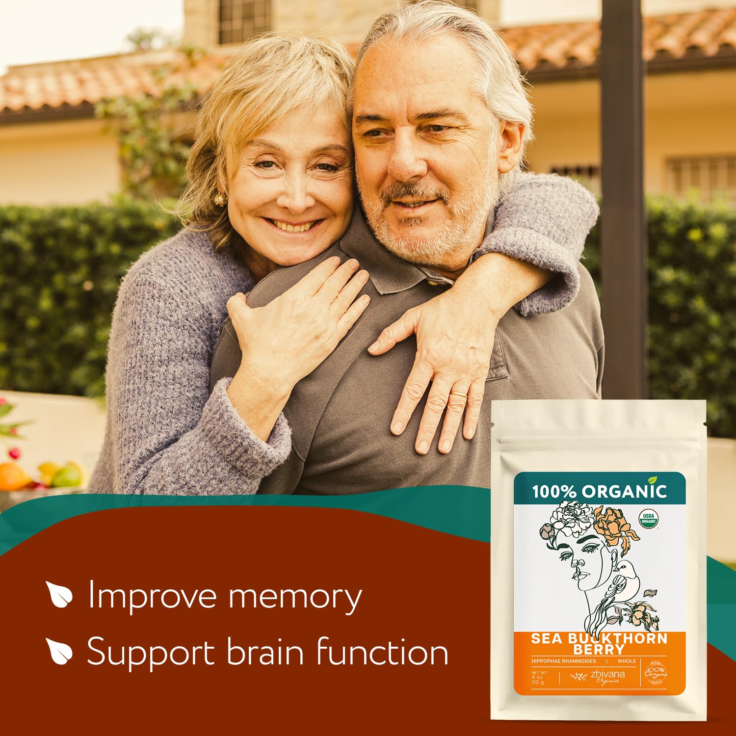 Organic Dried Sea Buckthorn Berry - 4 oz - Zhivana Organics