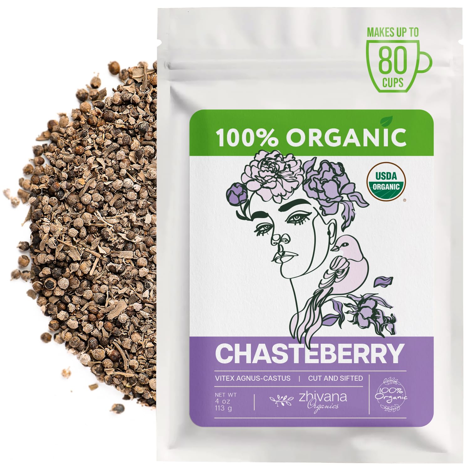 Organic Chasteberry Tea (4 oz.) – Vitex Agnus-cactus Herb - Chaste Tre ...