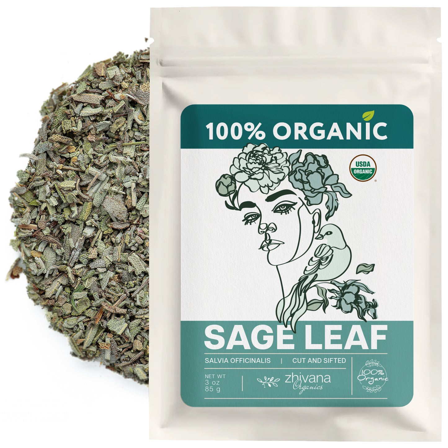 Organic Sage Leaf (Salvia officinalis) – 5 lb Bulk - Zhivana Organics