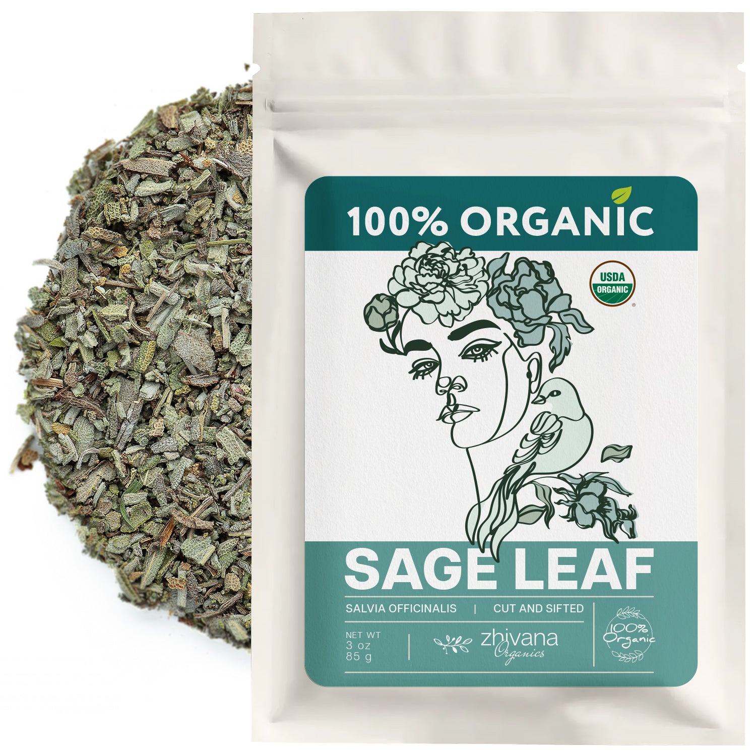 Organic Sage Leaf (Salvia officinalis) – 5 lb Bulk - Zhivana Organics