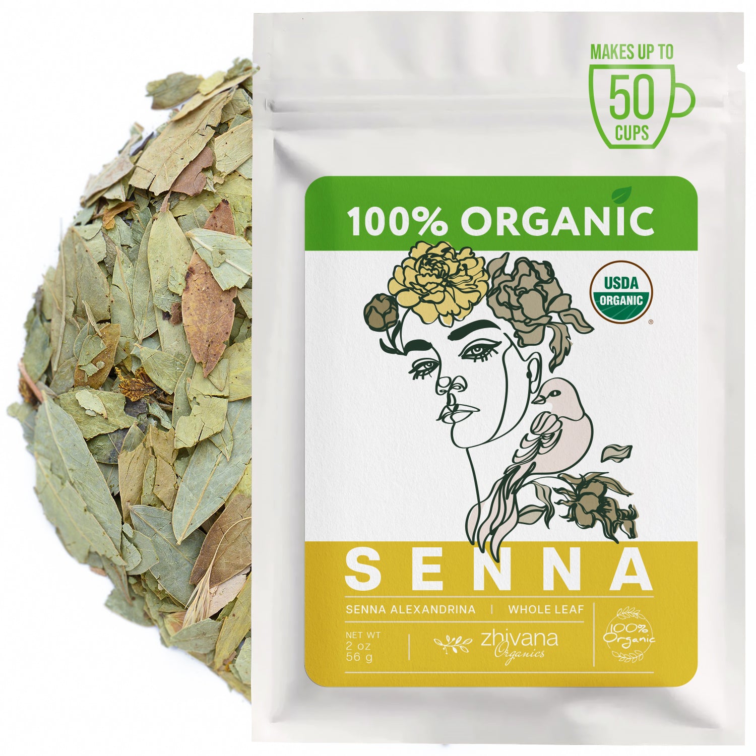 Organic Senna Leaves 2 oz – Dried Herbal Tea Ingredient, Cut & Sifted ...