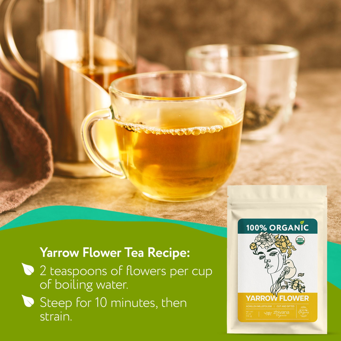 Yarrow Flower Tea Organic - 5LB