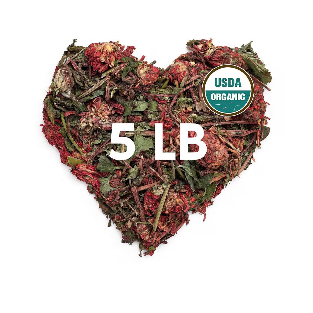 Organic Red Clover Blossoms (Trifolium pratense) – 5 lb Bulk - Zhivana Organics