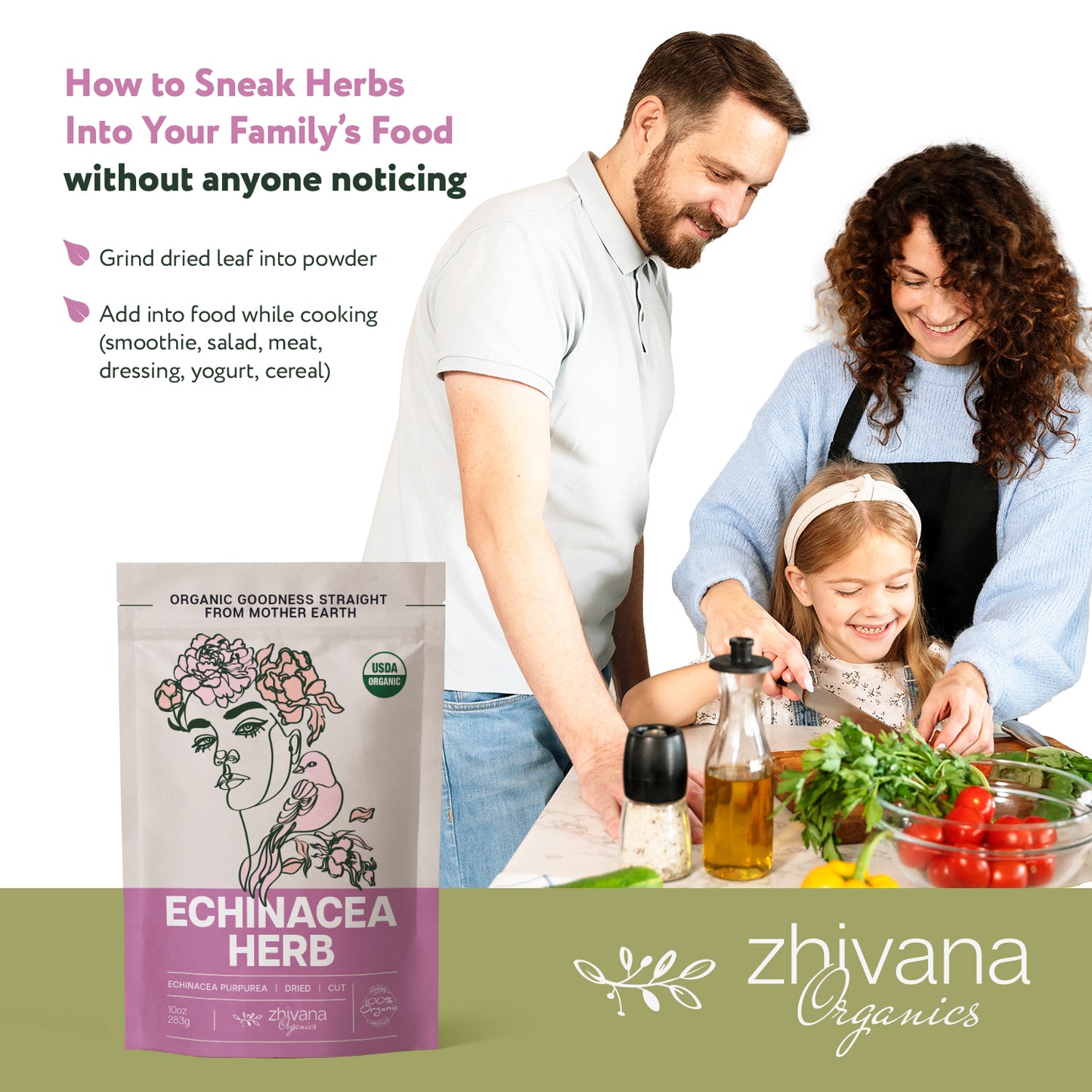 Echinacea Purpurea Herb Dried Cut & Sifted - Zhivana Organics