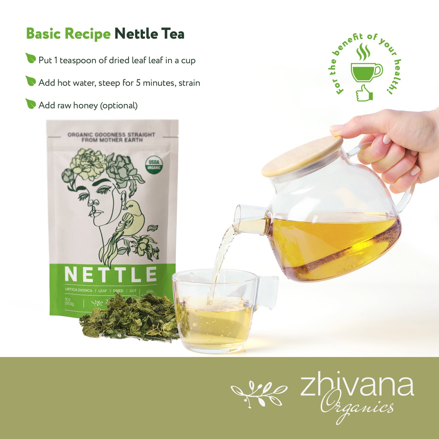 Nettle Leaf Dried Cut & Sifted - Zhivana Organics