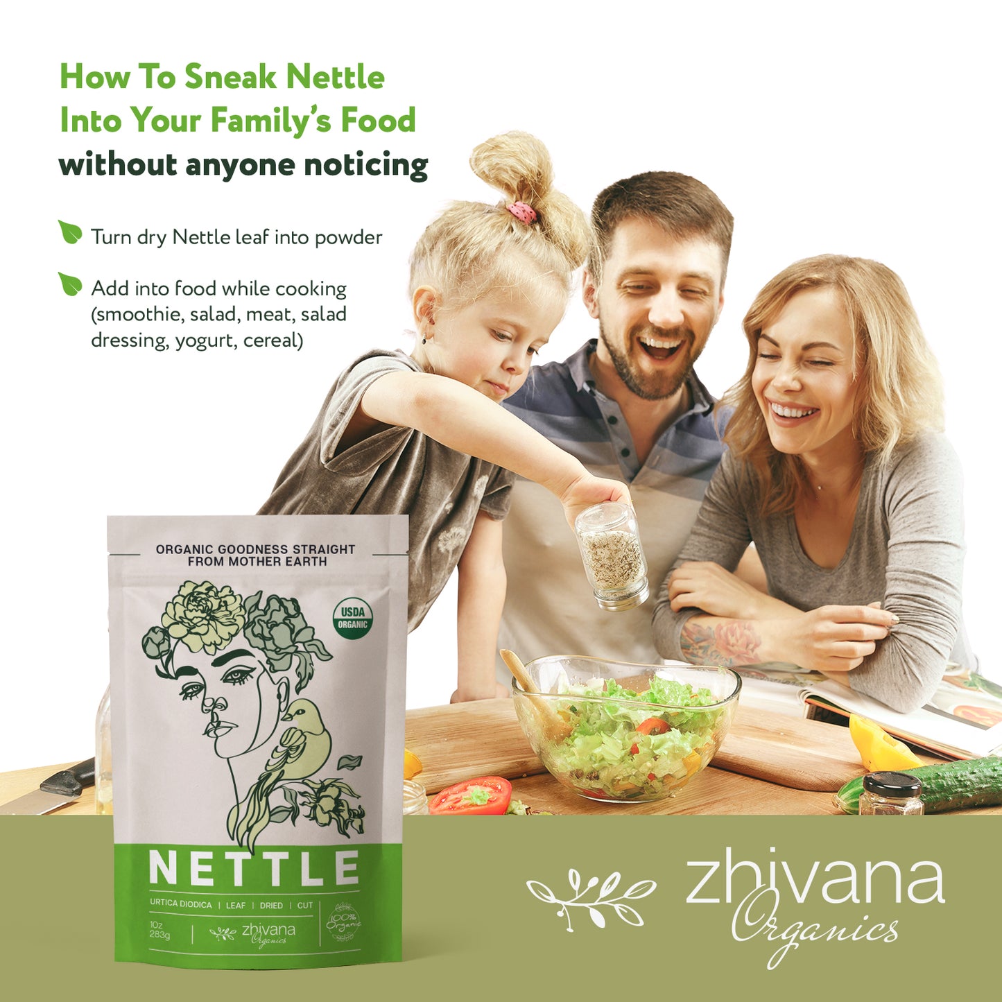 Nettle Leaf Dried Cut & Sifted - Zhivana Organics