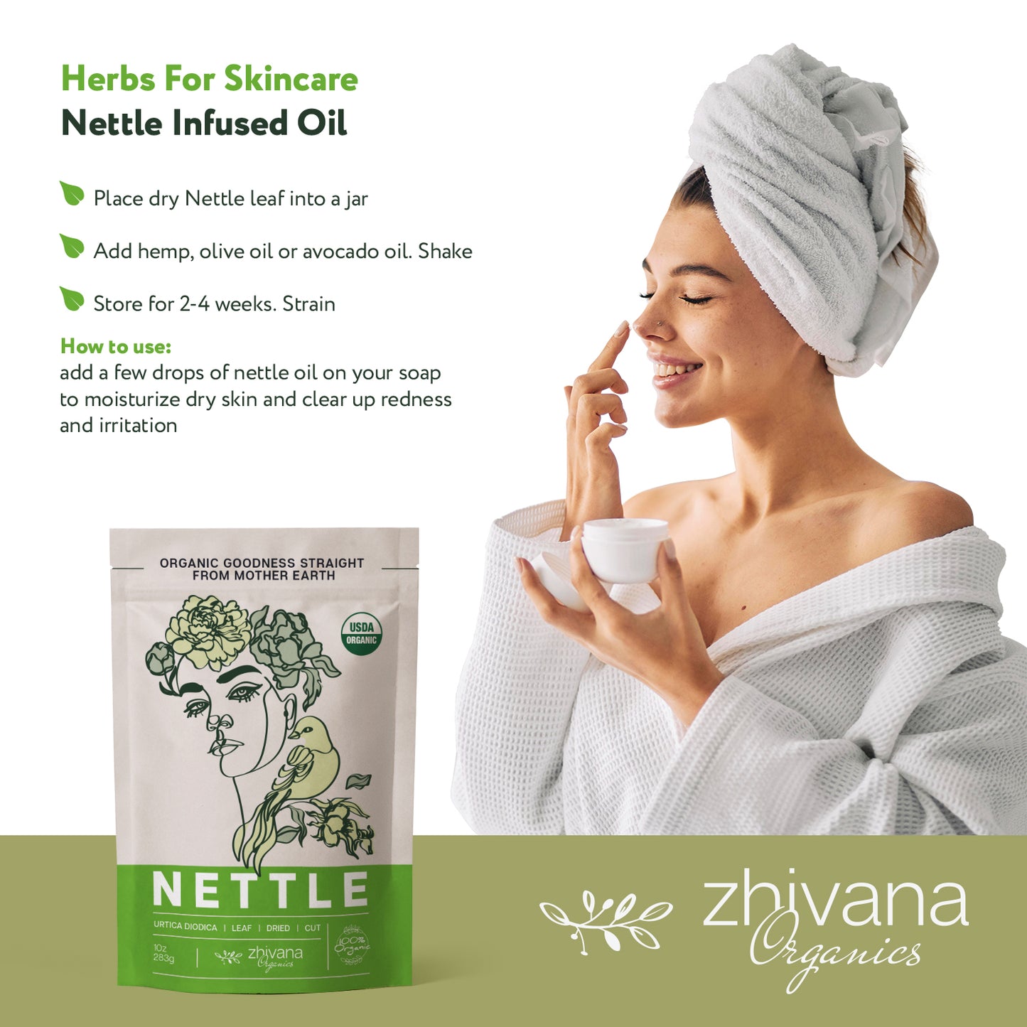 Nettle Leaf Dried Cut & Sifted - Zhivana Organics